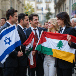 Drapeau libanais et israelien