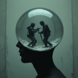 un homme pense à un meurtre